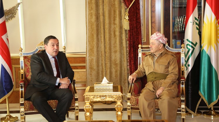 President Barzani with  uk Ambassador