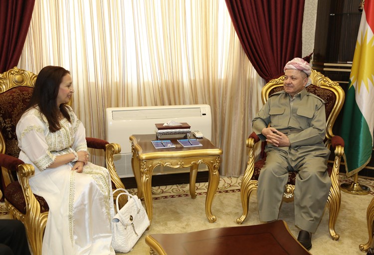 president Barzani with malika mzan (1)